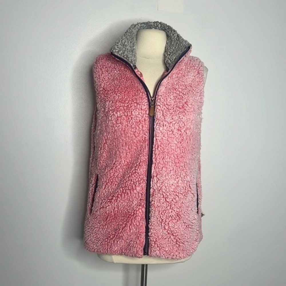 Simply Southern pink faux fur sherpa vest size large